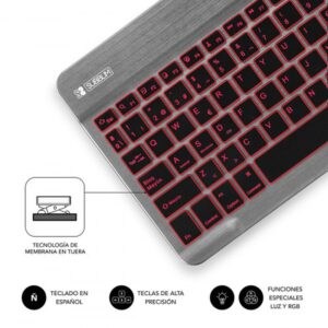 TECLADO SUBBLIM SMART BACKLIT BLUETOOTH RETROILUMINDO GRIS
