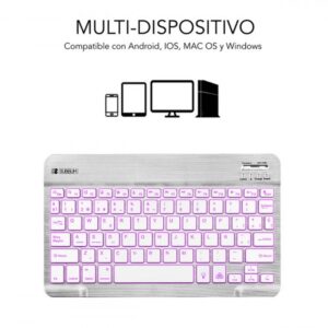 TECLADO SUBBLIM SMART BACKLIT BLUETOOTH RETROILUMINDO SILVER TECLADO SUBBLIM SMART BACKLIT BLUETOOTH RETROILUMINDO SILVER