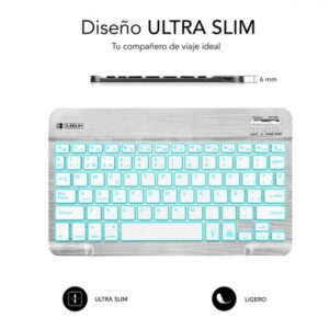 TECLADO SUBBLIM SMART BACKLIT BLUETOOTH RETROILUMINDO SILVER TECLADO SUBBLIM SMART BACKLIT BLUETOOTH RETROILUMINDO SILVER