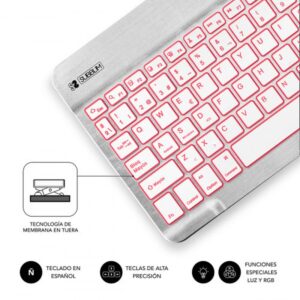 TECLADO SUBBLIM SMART BACKLIT BLUETOOTH RETROILUMINDO SILVER TECLADO SUBBLIM SMART BACKLIT BLUETOOTH RETROILUMINDO SILVER
