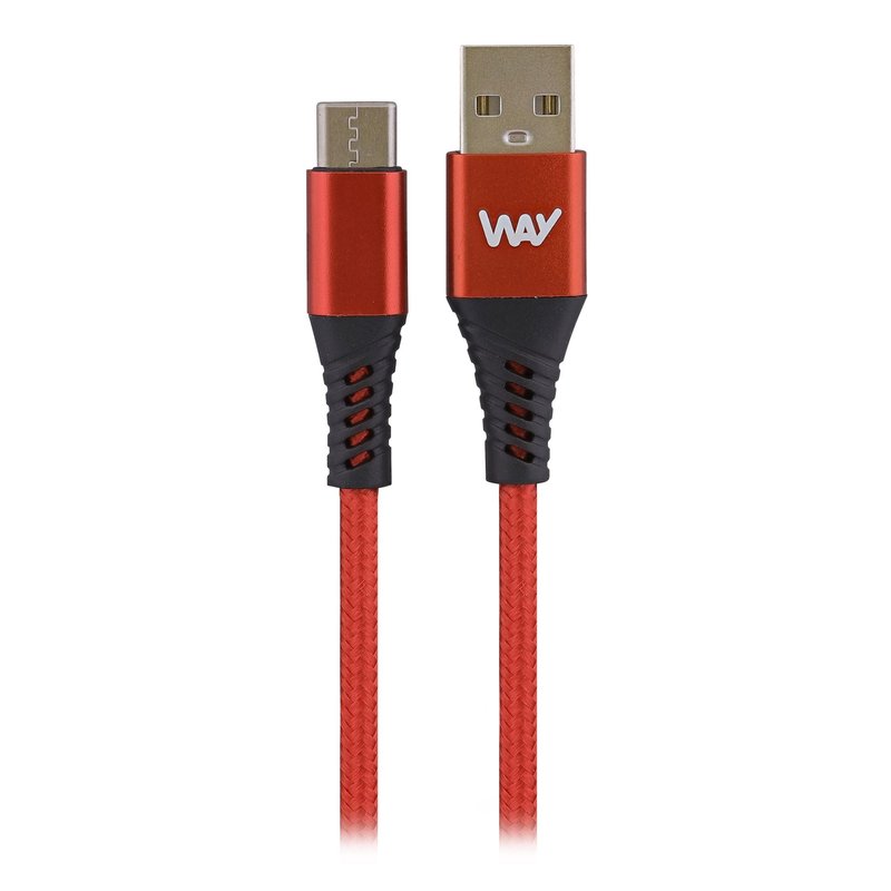 TNB WAY - Cable de carga y sincronización USB/USB-C de 2 m - Rojo TNB WAY - Cable de carga y sincronización USB/USB-C de 2 m - Rojo