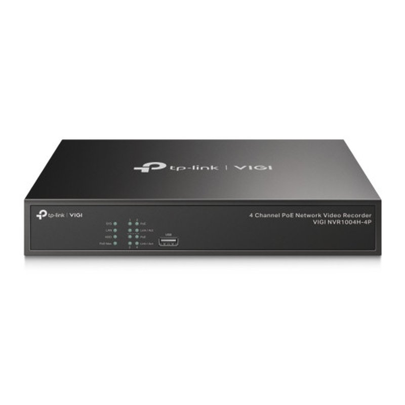 TP-Link VIGI NVR1004H-4P-2TB Grabadore de vídeo en red (NVR) Negro
