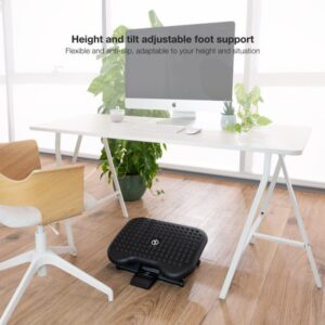 TooQ Reposapiés Ajustable en Altura e Inclinación, Negro TooQ Reposapiés Ajustable en Altura e Inclinación, Negro