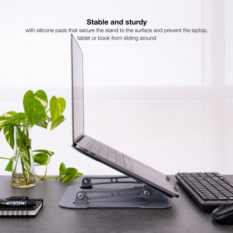 TooQ Soporte Elevador de Aluminio Ajustable Ergonómico para Portátiles, Gris TooQ Soporte Elevador de Aluminio Ajustable Ergonómico para Portátiles, Gris - Imagen 6