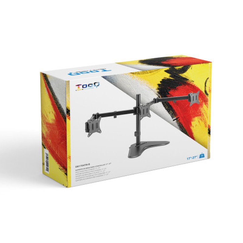 TooQ Soporte de Mesa para 3 Pantallas 17"-27", Negro - Imagen 7