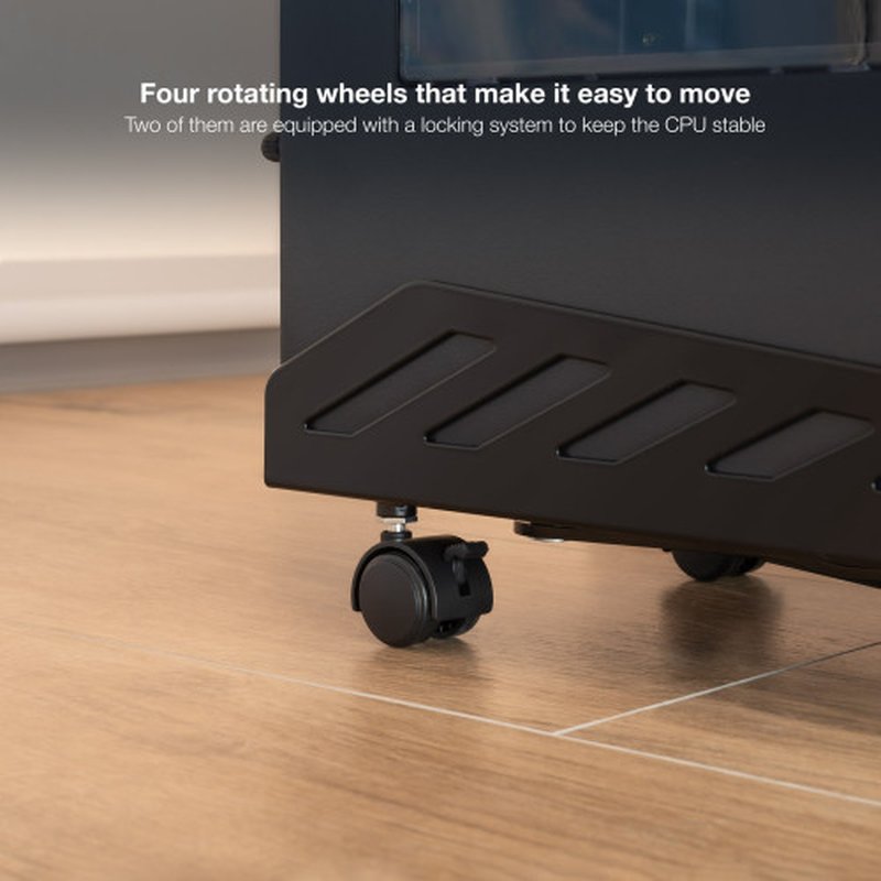 TooQ Soporte metálico para CPU de suelo con ruedas - Imagen 7