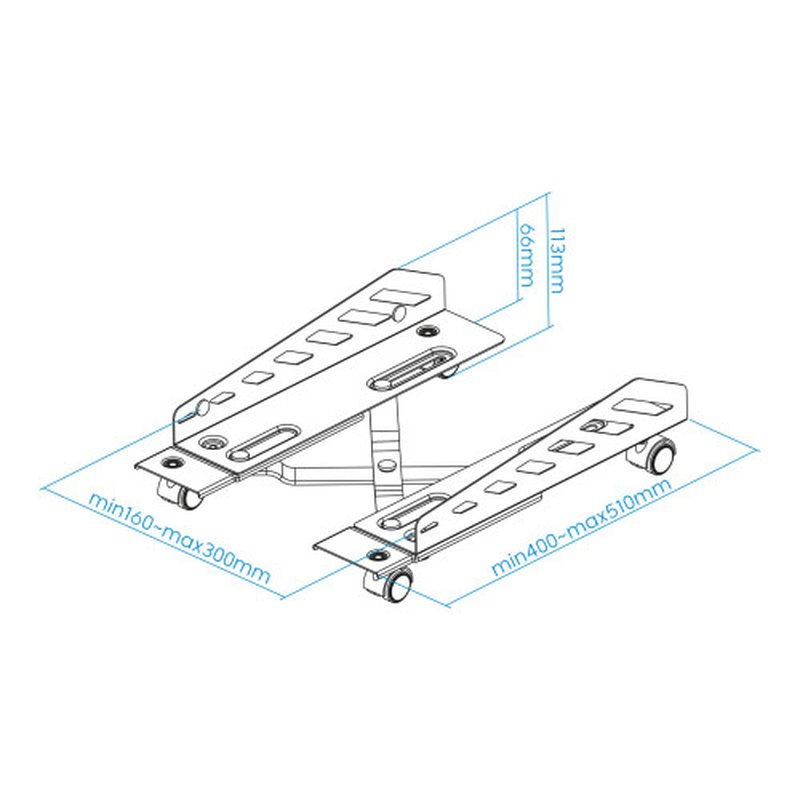 TooQ Soporte metálico para CPU de suelo con ruedas - Imagen 8