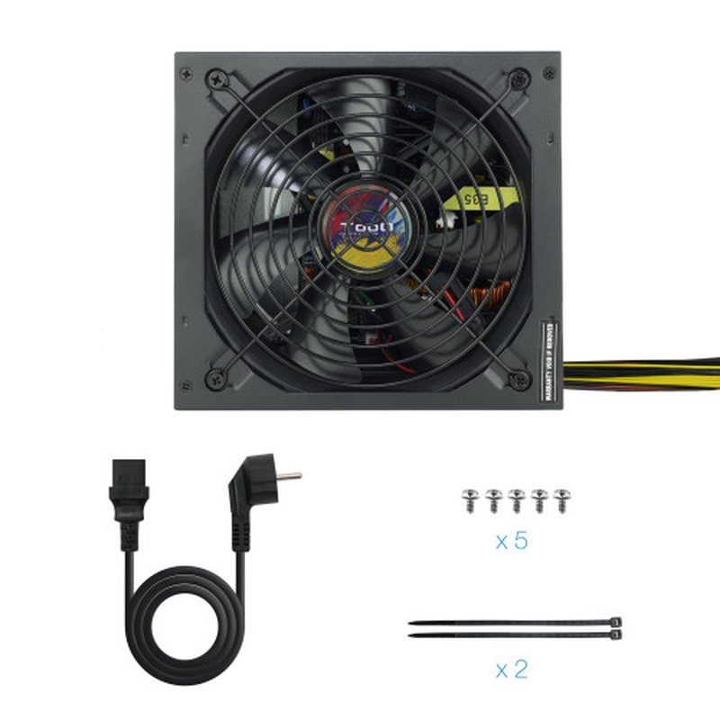 TooQ TQAPOLO-700SP unidad de fuente de alimentación 700 W 20+4 pin ATX ATX Negro - Imagen 6