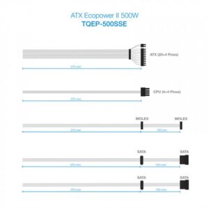 TooQ TQEP-500SSE unidad de fuente de alimentación 500 W 24-pin ATX ATX Plata