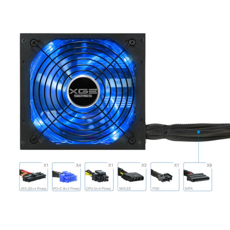 TooQ TQXGEII-800SAP unidad de fuente de alimentación 800 W 20+4 pin ATX ATX Negro - Imagen 10