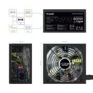 TooQ TQXGEII-800SAP unidad de fuente de alimentación 800 W 20+4 pin ATX ATX Negro