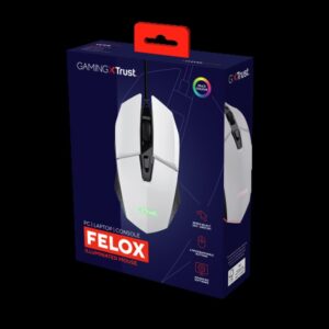 Trust GXT 109W Felox ratón Juego mano derecha USB tipo A Óptico 6400 DPI