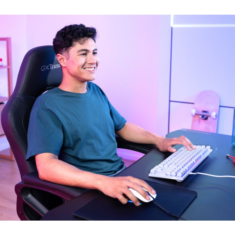 Trust GXT 833W Thado teclado Juego USB QWERTY Español Blanco - Imagen 5