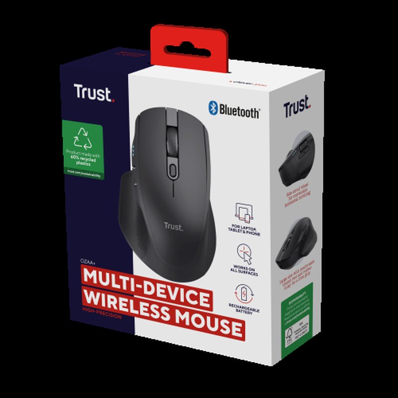 Trust Ozaa+ ratón mano derecha RF Wireless + Bluetooth Óptico 3200 DPI - Imagen 7