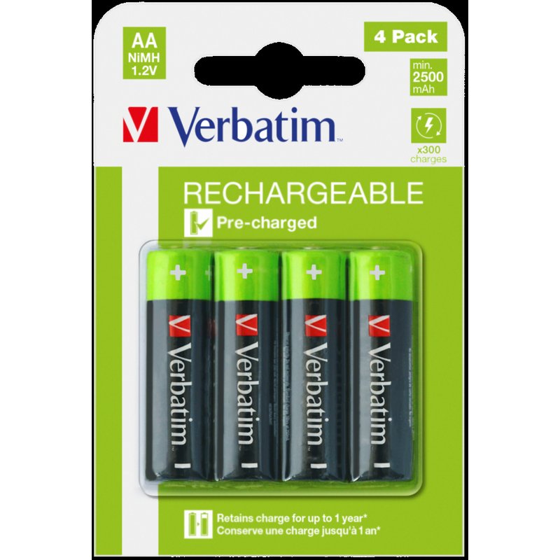 Verbatim 49517 pila doméstica Batería recargable AA Níquel-metal hidruro (NiMH) Verbatim 49517 pila doméstica Batería recargable AA Níquel-metal hidruro (NiMH)