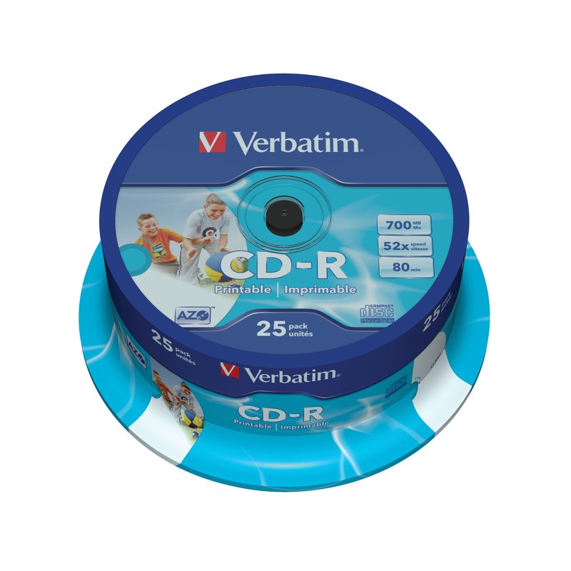 Verbatim CD-R AZO Wide Inkjet Printable 700 MB 25 pieza(s)