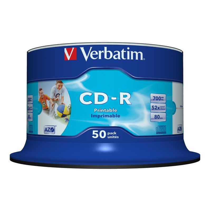 Verbatim CD-R AZO Wide Inkjet Printable no ID 700 MB 50 pieza(s)
