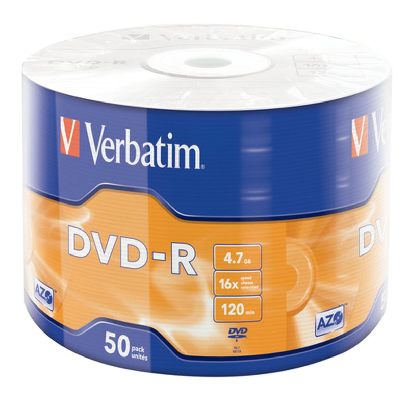 Verbatim DVD-R Matt Silver en Wrap Spindle (bobina envuelta) de 50 unidades - Imagen 3