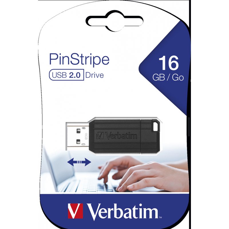 Verbatim PinStripe - Unidad USB de 16 GB - Negro Verbatim PinStripe - Unidad USB de 16 GB - Negro