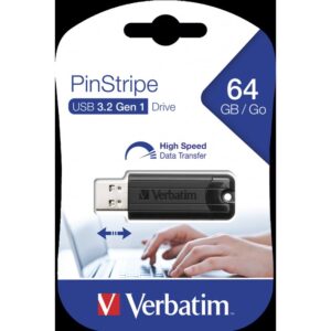 Verbatim PinStripe 3.0 - Unidad USB 3.0 de 64 GB  - Negro