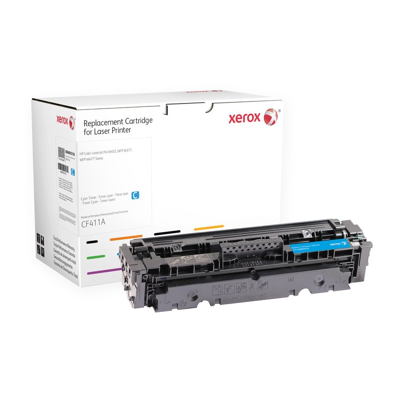 Xerox Cartucho de tóner cian. Equivalente a HP CF411A. Compatible con HP Color LaserJet Pro MFP M477, LaserJet Pro MFP M377, Pro M452