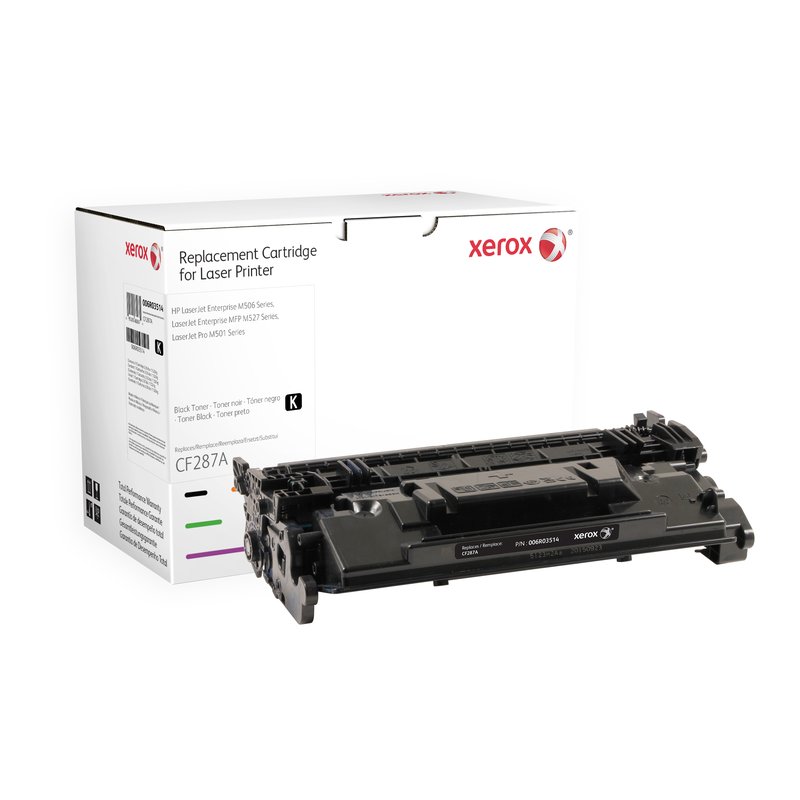 Xerox Cartucho de tóner negro. Equivalente a HP CF287A. Compatible con HP ENTERPRISE M506, LaserJet Pro M501, LaserJet Enterprise MFP M527