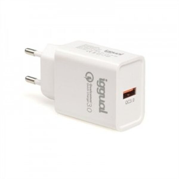 iggual Cargador 1xUSB carga rápida QC3.0 18W