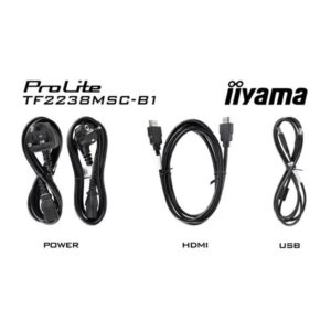 iiyama TF2238MSC-B1 pantalla de señalización Pizarra de caballete digital 55,9 cm (22") LED 600 cd / m² Full HD Negro Pantalla táctil