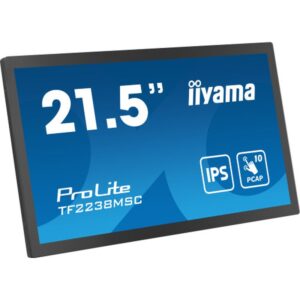 iiyama TF2238MSC-B1 pantalla de señalización Pizarra de caballete digital 55,9 cm (22") LED 600 cd / m² Full HD Negro Pantalla táctil