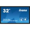 iiyama TF3239AS-B1AG pantalla de señalización Pantalla plana para señalización digital 80 cm (31.5") LED 500 cd / m² 2.4K Ultra HD Negro Pantalla táctil Procesador incorporado Android 24/7