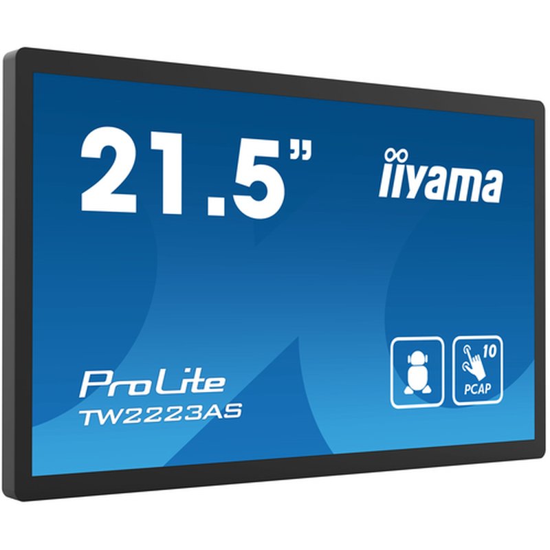 iiyama TW2223AS-B2 pantalla de señalización Panel plano interactivo 54,6 cm (21.5") Wifi 400 cd / m² Full HD Negro Pantalla táctil Procesador incorporado Android 12 24/7 - Imagen 2