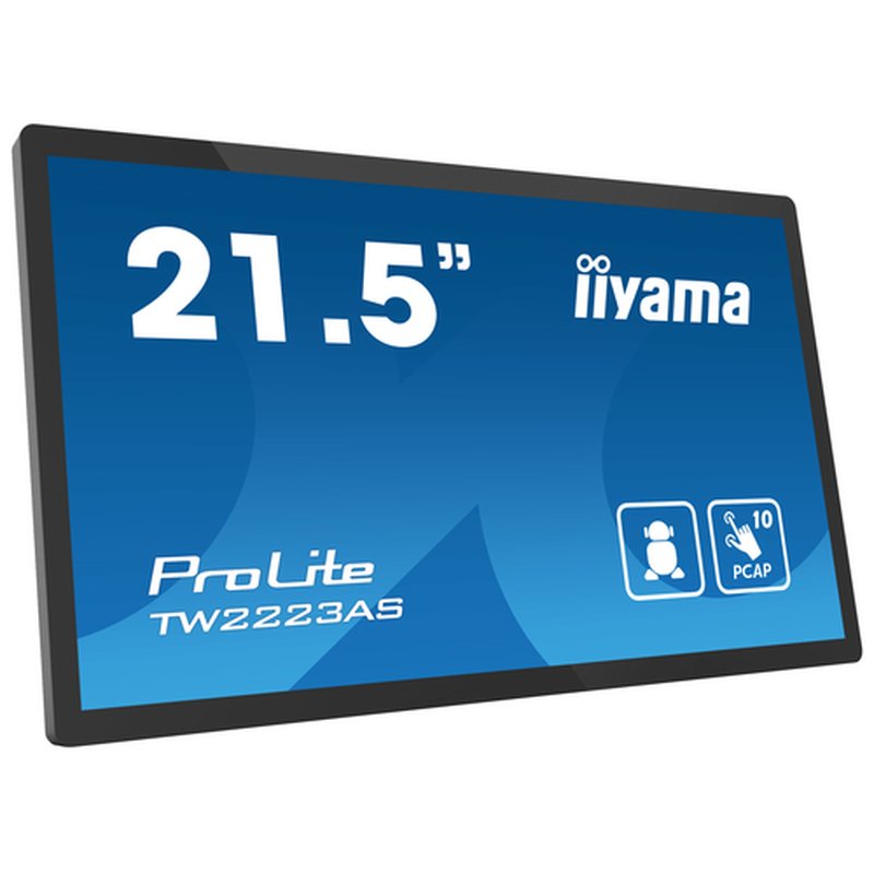 iiyama TW2223AS-B2 pantalla de señalización Panel plano interactivo 54,6 cm (21.5") Wifi 400 cd / m² Full HD Negro Pantalla táctil Procesador incorporado Android 12 24/7 - Imagen 4