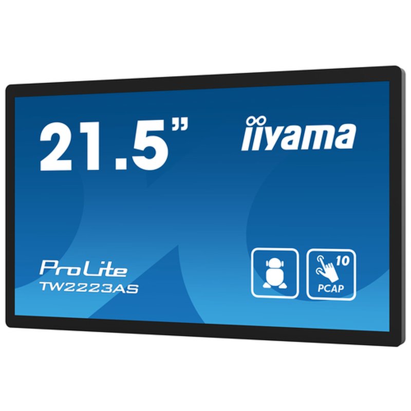 iiyama TW2223AS-B2 pantalla de señalización Panel plano interactivo 54,6 cm (21.5") Wifi 400 cd / m² Full HD Negro Pantalla táctil Procesador incorporado Android 12 24/7 - Imagen 7