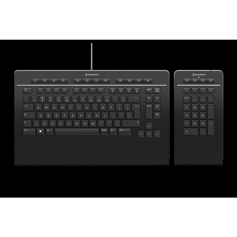 3Dconnexion Keyboard Pro with Numpad teclado Oficina USB + RF Wireless + Bluetooth QWERTZ Alemán Negro