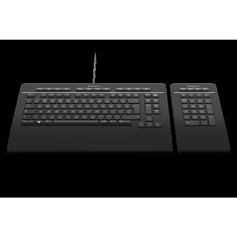 3Dconnexion Keyboard Pro with Numpad teclado Oficina USB + RF Wireless + Bluetooth QWERTZ Alemán Negro - Imagen 2