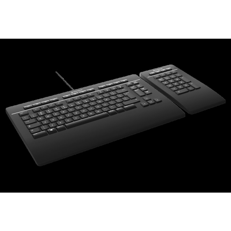 3Dconnexion Keyboard Pro with Numpad teclado Oficina USB + RF Wireless + Bluetooth QWERTZ Alemán Negro - Imagen 3