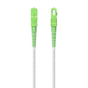 AISENS Cable Fibra Óptica Latiguillo G657A2 3.0 9/125 SMF Simplex CPR DCA LSZH, SC/APC-SC/APC, Blanco, 60 m
