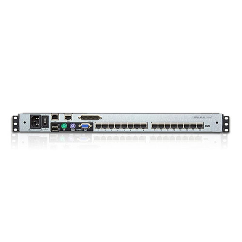 ATEN Consola LCD dual rail con switch KVM por IP integrado multi-interfaz Cat 5 de 16 puertos con acceso compartido desde consolas local/remota - Imagen 2