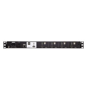 ATEN Consola LCD panorámica multiview dual rail con switch KVM integrado HDMI USB de 4 puertos