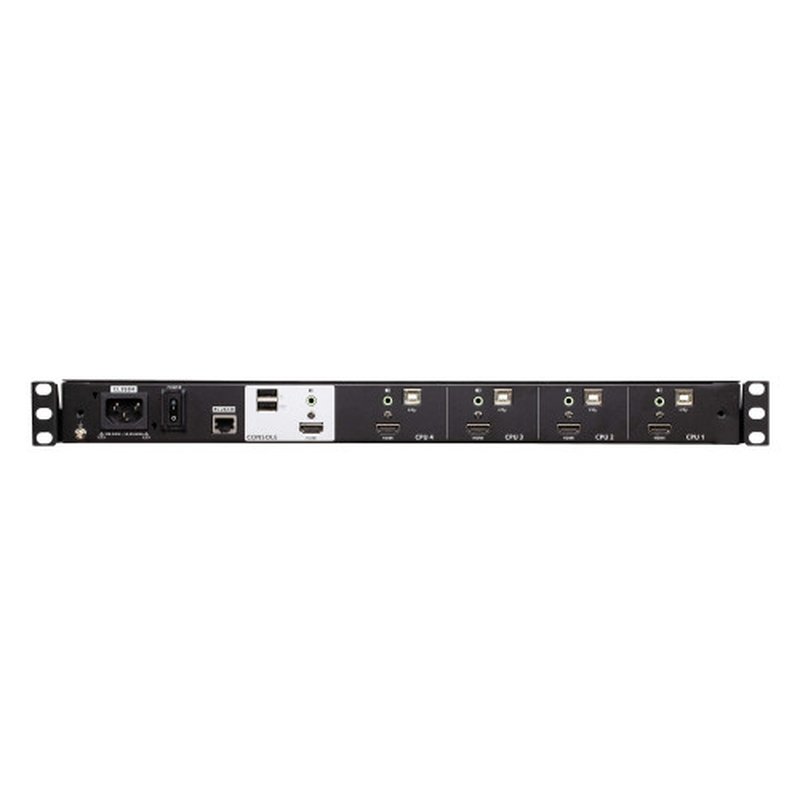 ATEN Consola LCD panorámica multiview dual rail con switch KVM integrado HDMI USB de 4 puertos - Imagen 4