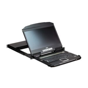 ATEN Consola LCD panorámica multiview dual rail con switch KVM integrado HDMI USB de 4 puertos