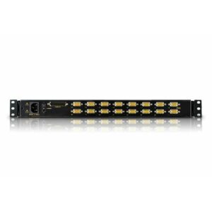 Alternative view of ATEN Consola LCD single rail con switch KVM integrado VGA PS/2-USB de 16 puertos