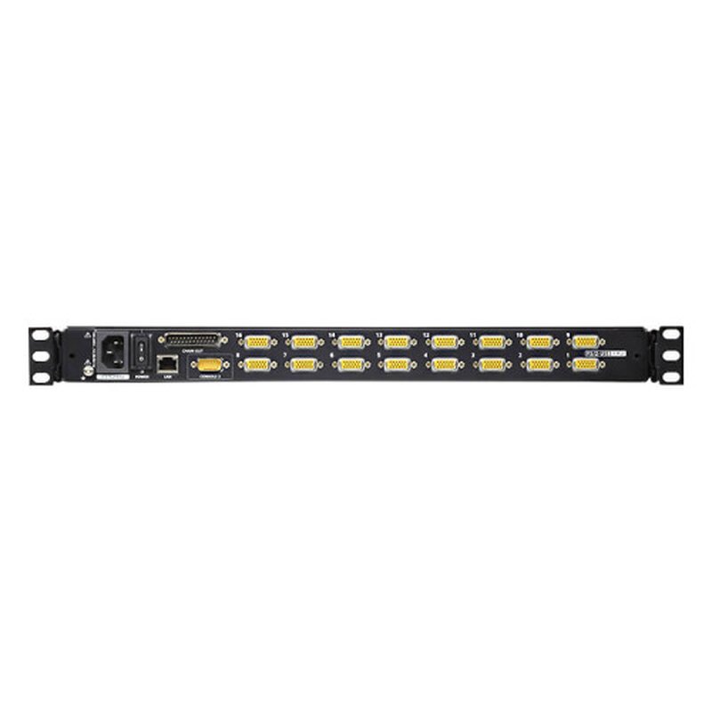 ATEN Consola LCD single rail con switch KVM por IP integrado VGA PS/2-USB de 16 puertos con acceso compartido desde consolas local/remota - Imagen 2