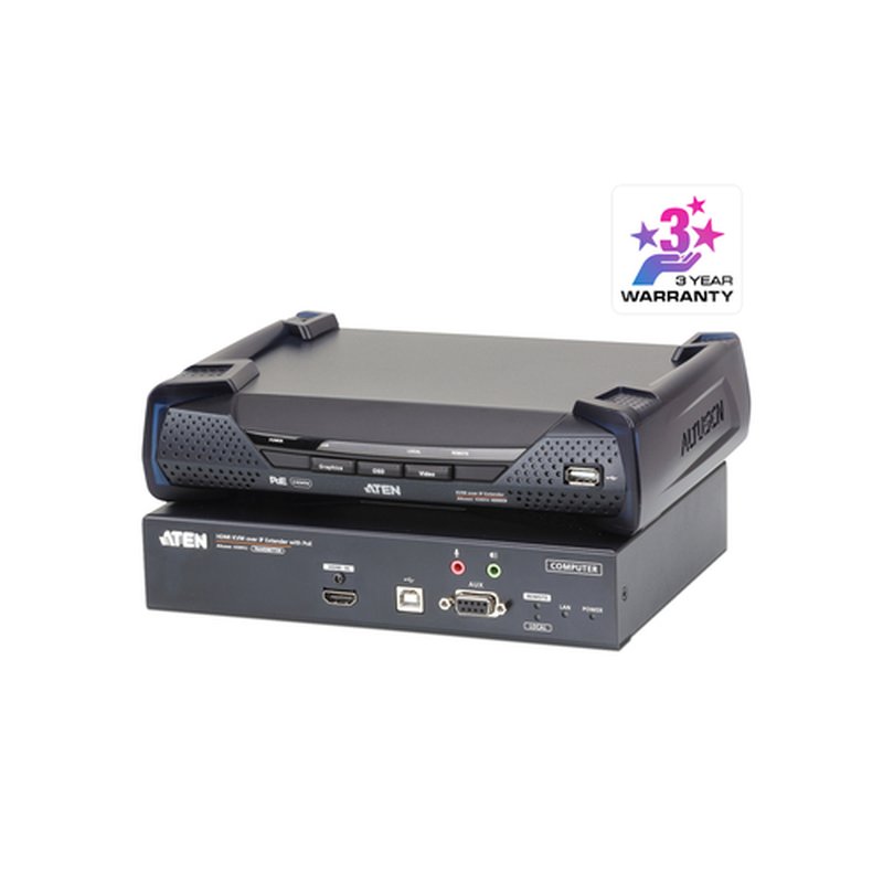 ATEN EXTENSOR KVM POR IP HDMI 4K SINGLE DISPLAY CON PoE