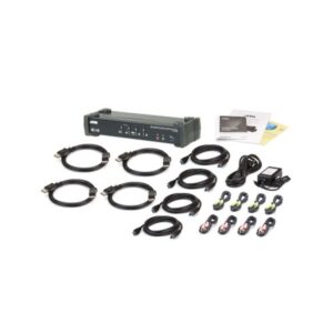 ATEN Switch KVMP™ DisplayPort 4K MST USB 3.0 de 4 puertos (cables incluidos)