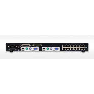 ATEN Switch KVM Cat 5 multi-interfaz de 16 puertos con 2 consolas