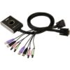 ATEN Switch KVM formato cable DVI/Audio USB de 2 puertos con selector remoto de puerto