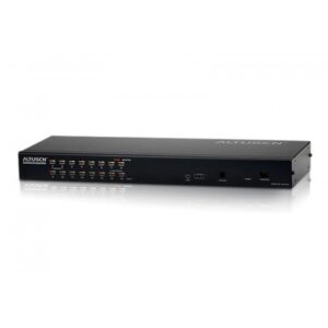 ATEN Switch KVM por IP multi-interfaz Cat 5 de 16 puertos con acceso compartido desde consolas local/remota