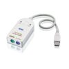 ATEN UC100KMA cable ps/2 0,3 m 2x 6-p Mini-DIN USB A Blanco