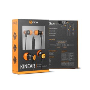 AURICULAR IN-EAR + MIC KROM GAMING KINEAR JACK BLACK / ORANGE